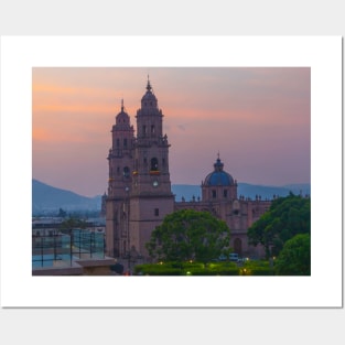 Mexico. Morelia. Cathedral at Sunrise. Posters and Art